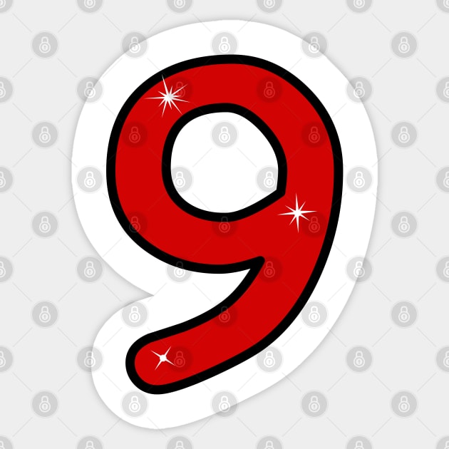 nine, ninth, 9, number nine, 9 years, 9 year old, number 9,  Numeral 9, 9th birthday gift, 9th birthday design, anniversary, birthday, anniversary, date, 9th grade Sticker by grafinya